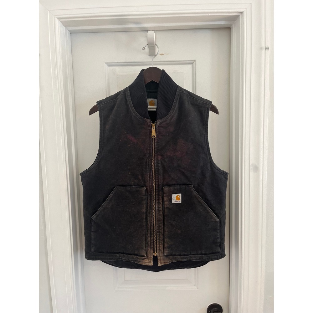 Carhartt1 BLK  Vest Black Distressed‎ Duck Vest